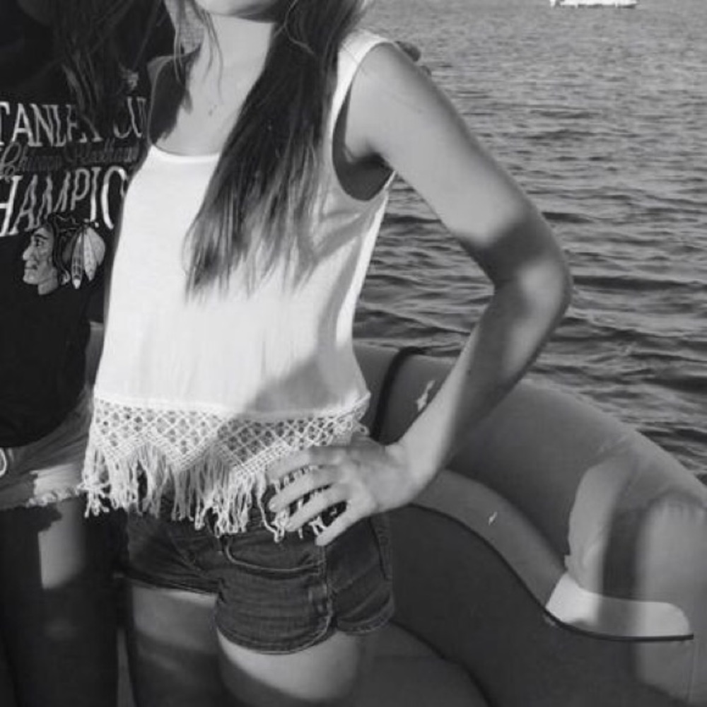 Cute Fringe White Tank!